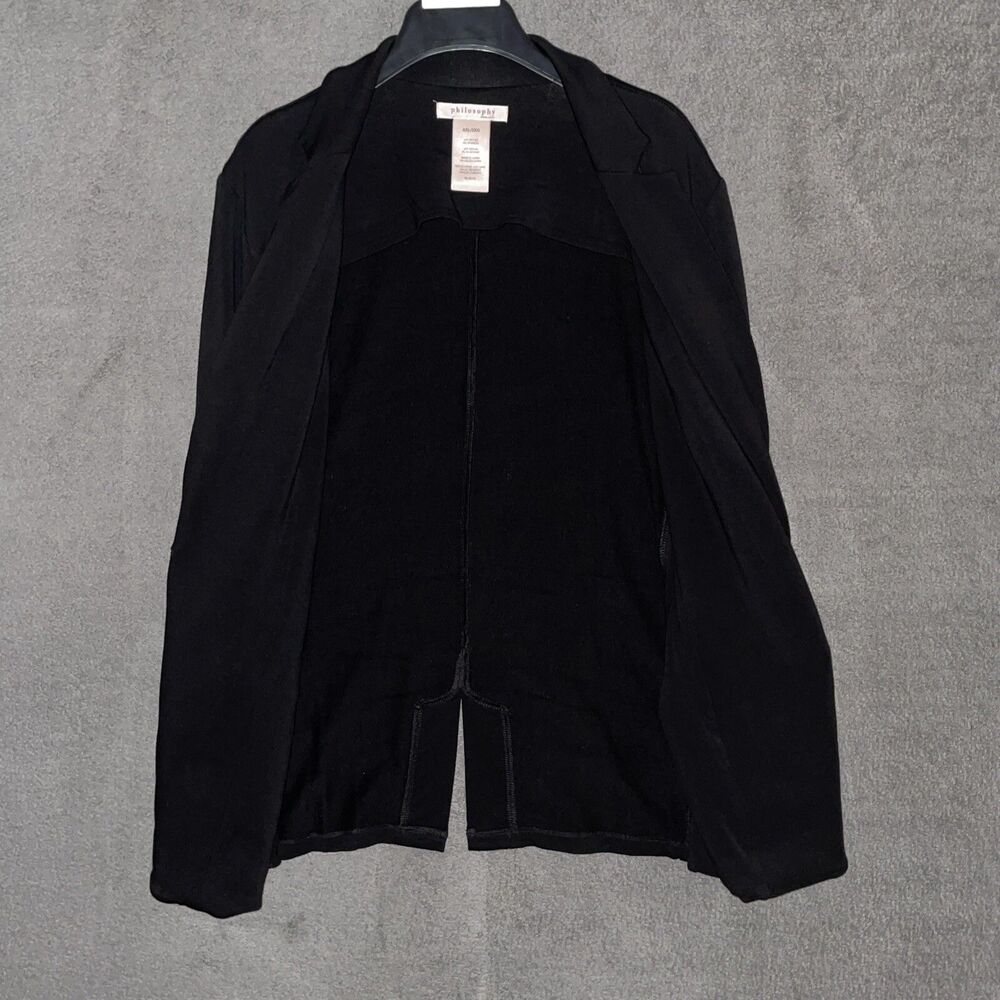 Philosophy Women XXL Black One Button Blazer Knit Quiet Luxury Professional Soft - Picture 7 of 9